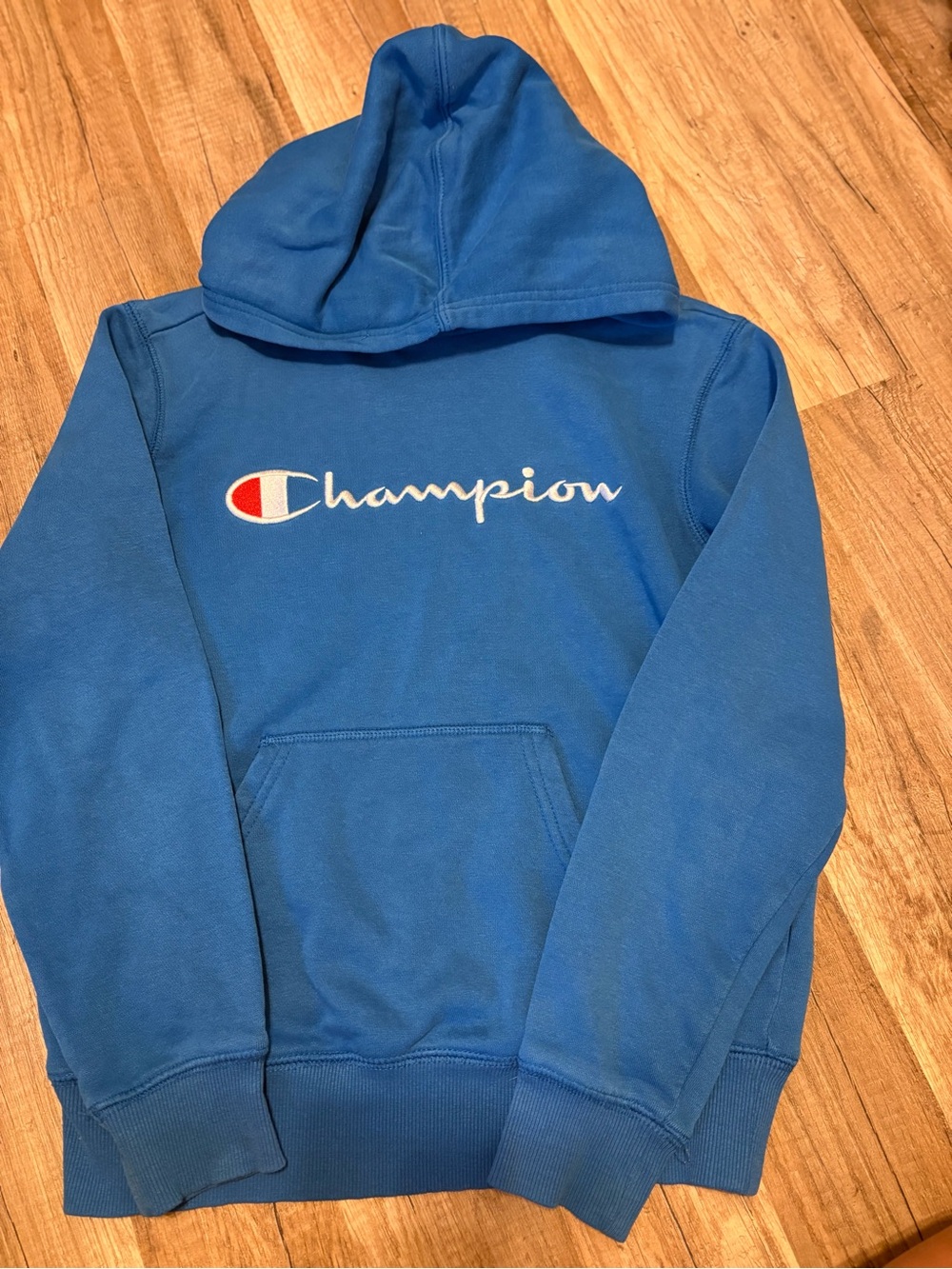 Champion Kids Royal Blue Pullover Hoodie with Script Logo